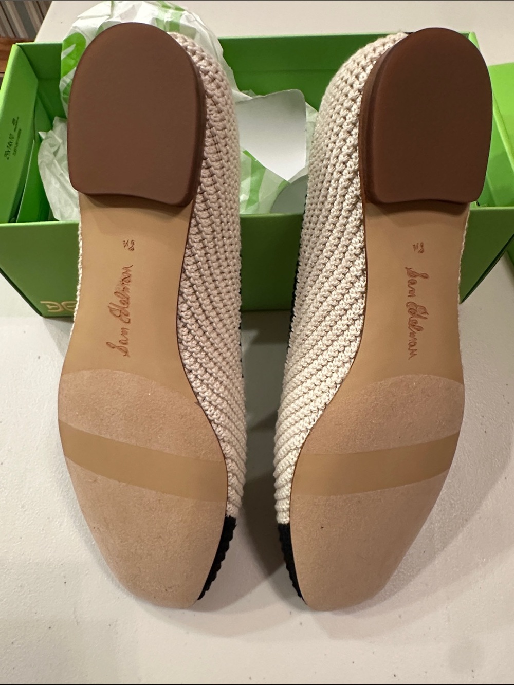 Sam Edelman Black and Ivory Madison Flats - Picture 3 of 5